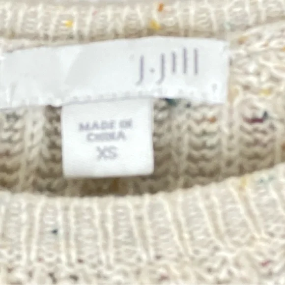 J. Jill Womens Sweater Pullover Beige Long Sleeve Relaxed Round Neck Knit XS - Picture 3 of 15